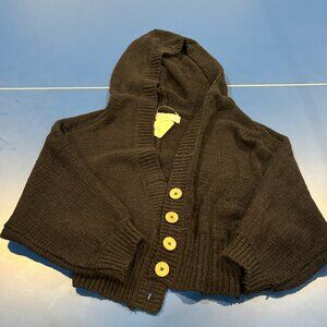 Free People Beach Black Cardigan Sweater Large NWT